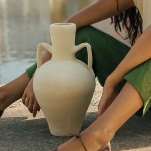 Käsitöö vaas Gandian valge